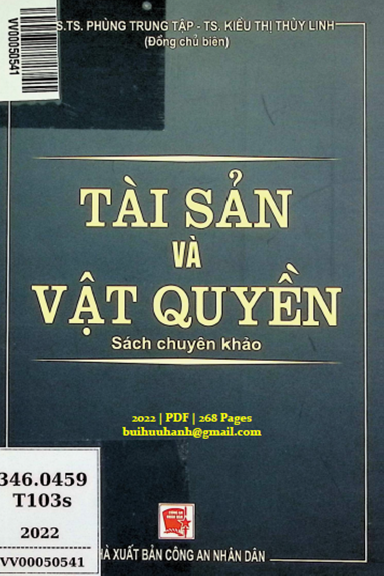 Tài Sản Và Vật Quyền (NXB Công An 2022) - Phùng Trung Tập, 268 Trang