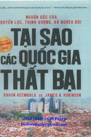 Tại Sao Các Quốc Gia Thất Bại (NXB Trẻ 2013) - Daron Acemoglu, 620 Trang