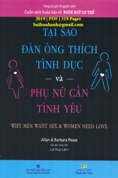 Tại Sao Đàn Ông Thích Tình Dục Và Phụ Nữ Cần Tình Yêu (NXB Tổng Hợp 2019) - Barbara Pease, 319 Trang