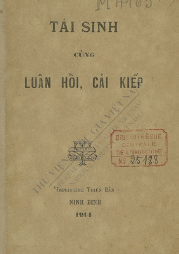 Tái Sinh Cùng Luân Hồi, Cải Kiếp (NXB Ninh Bình 1914) - Nhiều Tác Giả, 60 Trang