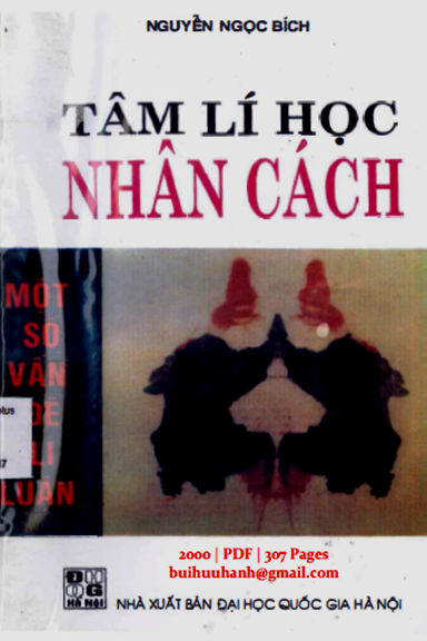 Tâm Lí Học Nhân Cách Một Số Vấn Đề Lí Luận (NXB Đại Học Quốc Gia 2000) - Nguyễn Ngọc Bích, 307 Trang
