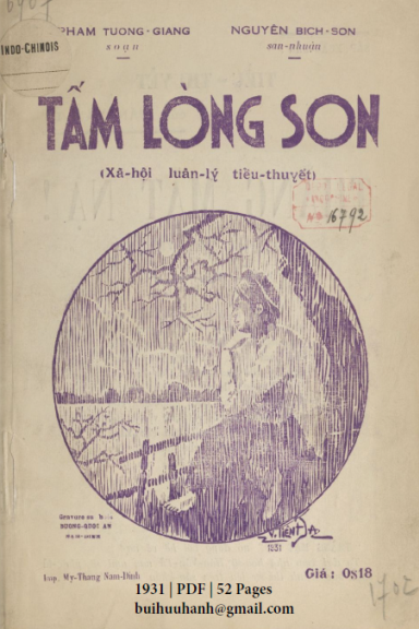 Tấm Lòng Son (NXB Mỹ Thắng 1931) - Phạm Tương Giang, 52 Trang