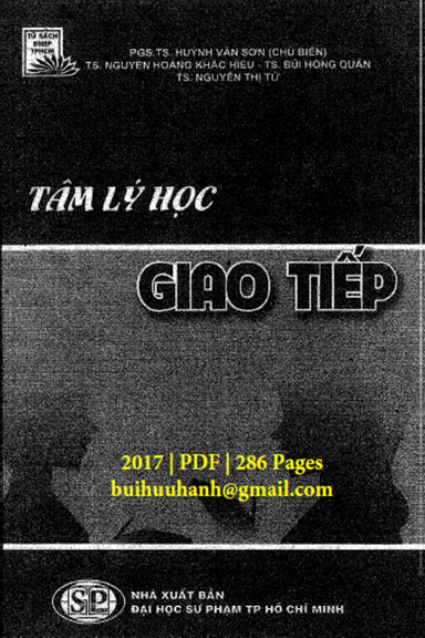 Tâm Lý Học Giao Tiếp (NXB Đại Học Sư Phạm 2017) - Huỳnh Văn Sơn, 286 Trang