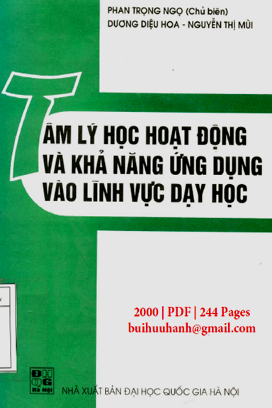 Tâm Lý Học Hoạt Động Và Khả Năng Ứng Dụng Vào Lĩnh Vực Dạy Học - Phan Trọng Ngọ, 244 Trang