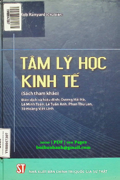 Tâm Lý Học Kinh Tế (NXB Chính Trị 2020) - Rob Ranyard, 710 Trang