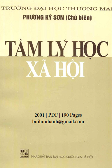 Tâm Lý Học Xã Hội (NXB Đại Học Quốc Gia 2001) - Phương Kỳ Sơn, 190 Trang
