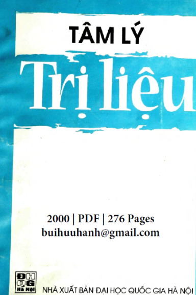 Tâm Lý Trị Liệu (NXB Đại Học Quốc Gia 2000) - Nguyễn Công Khanh, 276 Trang