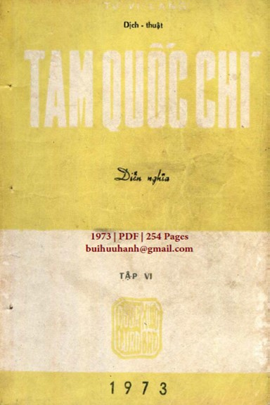 Tam Quốc Chí Diễn Nghĩa Tập 6 (NXB Á Châu 1973) - Tử Vi Lang, 254 Trang