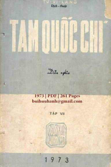 Tam Quốc Chí Diễn Nghĩa Tập 7 (NXB Á Châu 1973) - Tử Vi Lang, 261 Trang