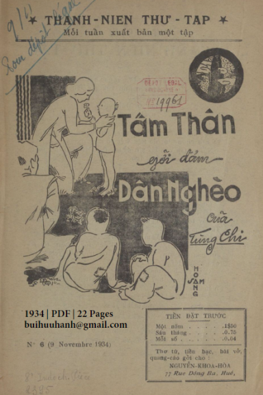 Tấm Thân Gởi Đám Dân Nghèo (NXB Đắc Lập 1934) - Tùng Chi, 22 Trang