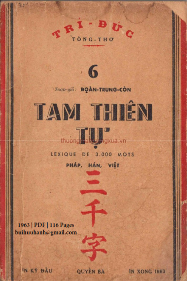 Tam Thiên Tự Quyển 3 (NXB Trí Đức 1963) - Đoàn Trung Còn, 116 Trang