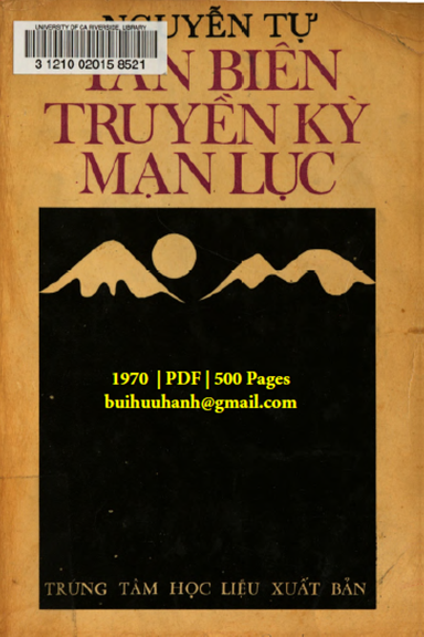 Tân Biên Truyền Kỳ Mạn Lục (NXB Bộ Giáo Dục 1970) - Nguyễn Tự, 500 Trang