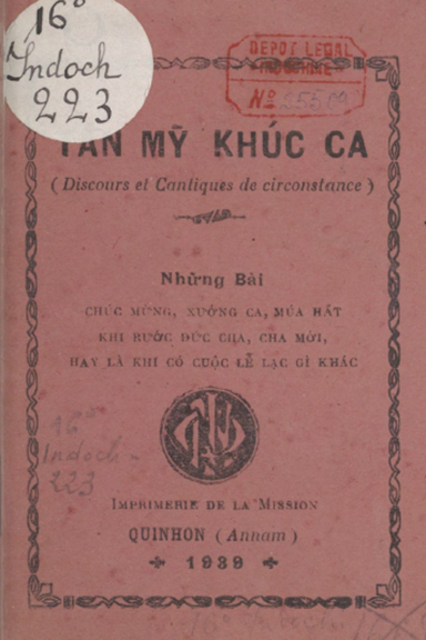 Tán Mỹ Khúc Ca (NXB Qui Nhơn 1939) - Hồ Ngọc Cẩn, 96 Trang