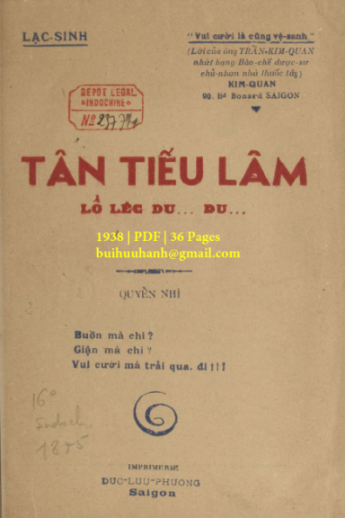Tân Tiếu Lâm Quyển 2 (NXB Đức Lưu Phương 1938) - Lạc Sinh, 36 Trang
