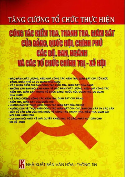 Tăng Cường Tổ Chức Thực Hiện Công Tác Kiểm Tra, Thanh Tra, Giám Sát Của Đảng, Quốc Hội, Chính Phủ