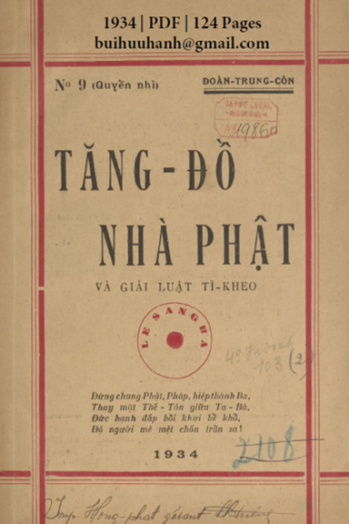 Tăng Đồ Nhà Phật Quyển 2 (NXB Sài Gòn 1934) - Đoàn Trung Còn, 124 Trang