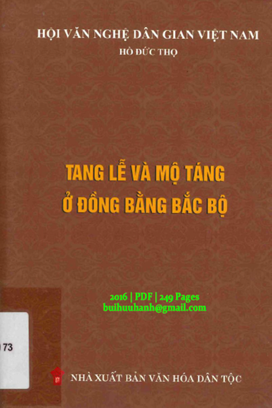 Tang Lễ Và Mộ Táng Ở Đồng Bằng Bắc Bộ (NXB Văn Hóa Dân Tộc 2016) - Hồ Đức Thọ, 249 Trang