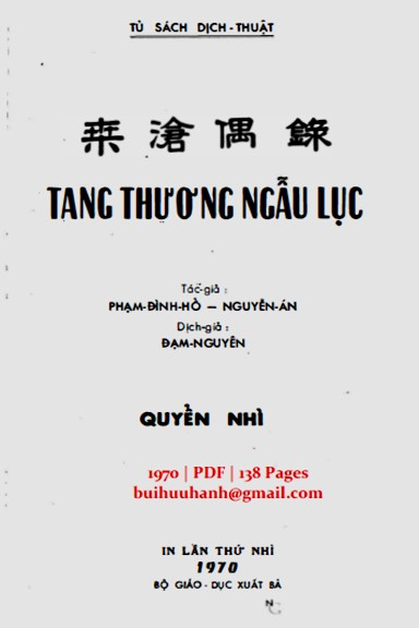 Tang Thương Ngẫu Lục Quyển 2 (NXB Bộ Giáo Dục 1970) - Phạm Đình Hổ, 138 Trang