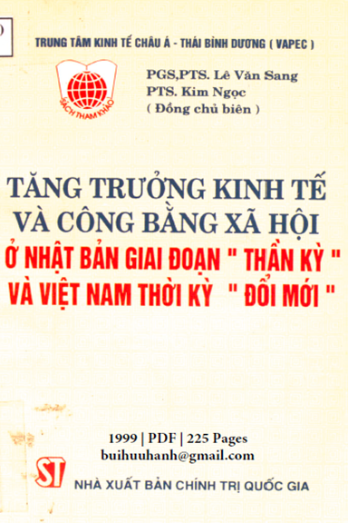 Tăng Trưởng Kinh Tế Và Công Bằng Xã Hội (NXB Chính Trị 1999) - Lê Văn Sang, 225 Trang