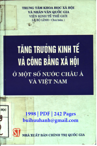 Tăng Trưởng Kinh Tế Và Công Bằng Xã Hội (NXB Chính Trị 1998) - Lê Bộ Lĩnh, 242 Trang
