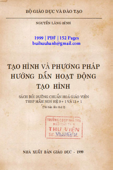Tạo Hình Và Phương Pháp Hướng Dẫn Hoạt Động Tạo Hình (NXB Giáo Dục 1999) - Nguyễn Lăng Bình