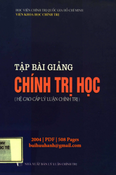 Tập Bài Giảng Chính Trị Học (NXB Lý Luận Chính Trị 2004) - Trần Văn Vĩnh, 508 Trang