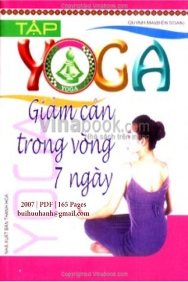 Tập Luyện Yoga Giảm Cân Trong 7 Ngày (NXB Thanh Hóa 2007) - Quỳnh Mai, 165 Trang