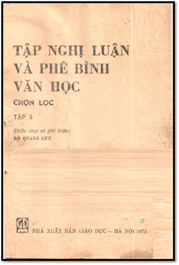 Tập Nghị Luận Và Phê Bình Văn Học Tập 2 (NXB Giáo Dục 1975) - Đỗ Quang Lưu, 265 Trang