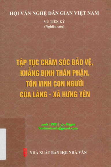 Tập Tục Chăm Sóc Bảo Vệ, Khẳng Định Thân Phận, Tôn Vinh Con Người Của Làng-Xã Hưng Yên