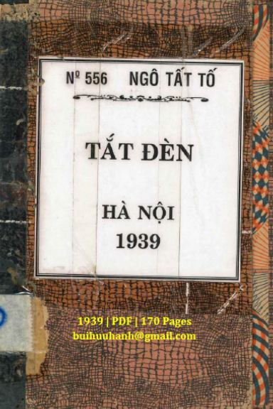 Tắt Đèn (NXB Hà Nội 1939) - Ngô Tất Tố, 170 Trang