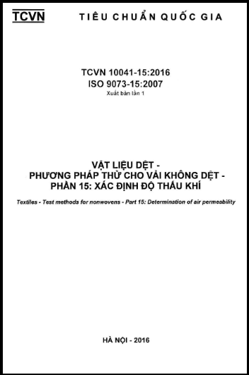 TCVN 10041-15-2016-ISO - Vật Liệu Dệt - Phương Pháp Thử Cho Vải Không Dệt - Phần 15