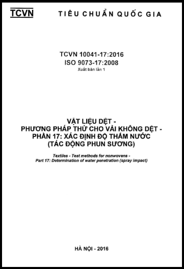 TCVN 10041-17-2016-ISO - Vật Liệu Dệt - Phương Pháp Thử Cho Vải Không Dệt - Phần 17