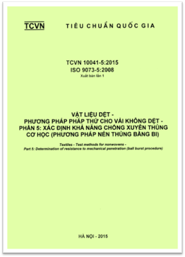TCVN 10041-5-2015-ISO - Vật Liệu Dệt - Phương Pháp Thử Cho Vải Không Dệt - Phần 5 Xác Định Khả Năng