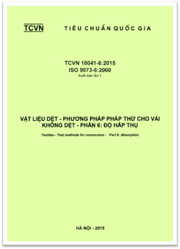 TCVN 10041-6-2015-ISO - Vật Liệu Dệt - Phương Pháp Thử Cho Vải Không Dệt - Phần 6 Độ Hấp Thụ