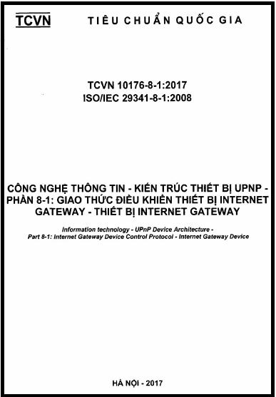 TCVN 10176-8-1-2017-ISO - Công Nghệ Thông Tin - Kiến Trúc Thiết Bị Upnp - Phần 8-1