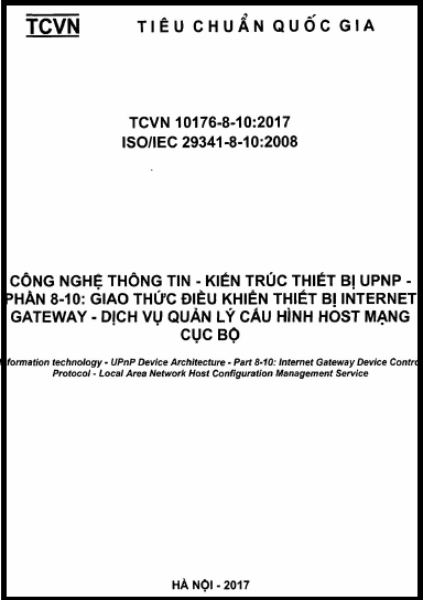 TCVN 10176-8-10-2017-ISO - Công Nghệ Thông Tin - Kiến Trúc Thiết Bị Upnp - Phần 8-10