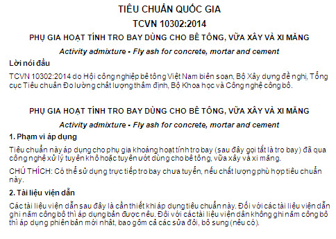 TCVN 10302-2014 - Phụ Gia Hoạt Tính Tro Bay Dùng Cho Bê Tông Vữa Xây Và Xi Măng