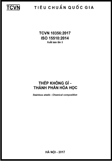 TCVN 10356-2017-ISO - Thép Không Gỉ - Thành Phần Hóa Học
