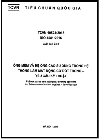 TCVN 10524-2018-ISO - Ống Mềm Và Hệ Thống Cao Su Dùng Trong Hệ Thống Làm Mát Động Cơ Đốt Trong