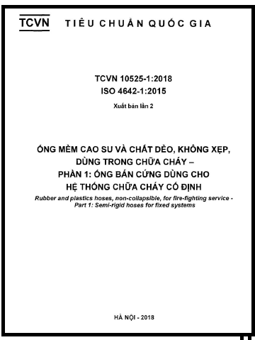 TCVN 10525-1-2018-ISO - Ống Mềm Cao Su Và Chất Dẻo, Không Xẹp, Dùng Trong Chữa Cháy- Phần 1