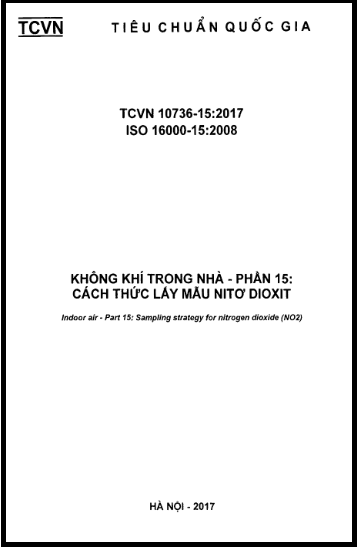 TCVN 10736-15-2017-ISO - Không Khí Trong Nhà - Phần 15 Cách Thức Lấy Mẫu Nitơ Dioxit
