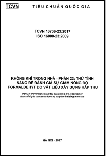 TCVN 10736-23-2017-ISO - Không Khí Trong Nhà - Phần 23 Thử Tính Năng Để Đánh Giá Sự Giảm Nồng Độ