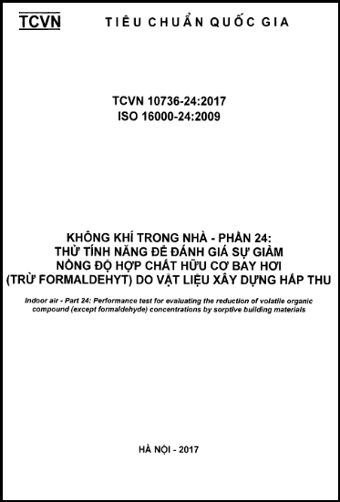 TCVN 10736-24-2017-ISO - Không Khí Trong Nhà - Phần 24 Thử Tính Năng Để Đánh Giá Sự Giảm Nồng Độ
