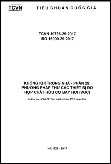 TCVN 10736-29-2017-ISO - Không Khí Trong Nhà - Phần 29 Phương Pháp Thử Các Thiết Bị Đo Hợp Chất