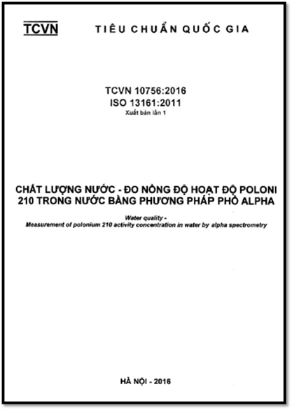 TCVN 10756-2016 - Chất Lượng Nước - Đo Nồng Độ Hoạt Độ Poloni 210 Trong Nước Bằng Phương Pháp Phổ