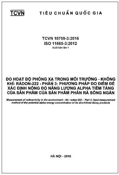 TCVN 10759-3-2016-ISO - Đo Hoạt Độ Phóng Xạ Trong Môi Trường - Không Khí Radon-222 - Phần 3