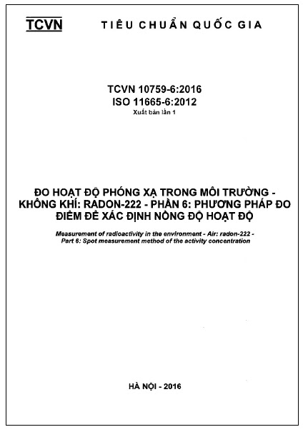 TCVN 10759-6-2016-ISO - Đo Hoạt Độ Phóng Xạ Trong Môi Trường - Không Khí Radon-222 - Phần 6