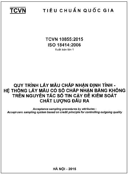 TCVN 10855-2015-ISO - Quy Trình Lấy Mẫu Chấp Nhận Định Tính - Hệ Thống Lấy Mẫu Có Số Chấp Nhận