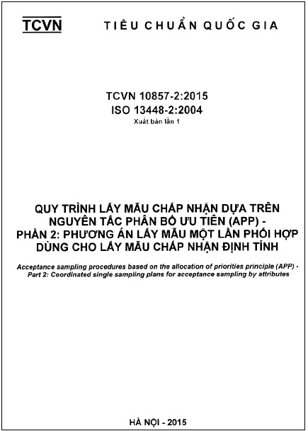TCVN 10857-2-2015-ISO - Quy Trình Lấy Mẫu Chấp Nhận Dựa Trên Nguyên Tắc Phân Bổ Ưu Tiên (APP)