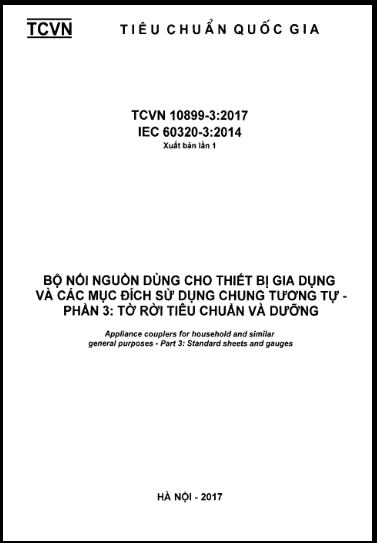 TCVN 10899-3-2017 - Bộ Nối Nguồn Dùng Cho Thiết Bị Gia Dụng Và Các Mục Đích Sử Dụng Chung Tương Tự